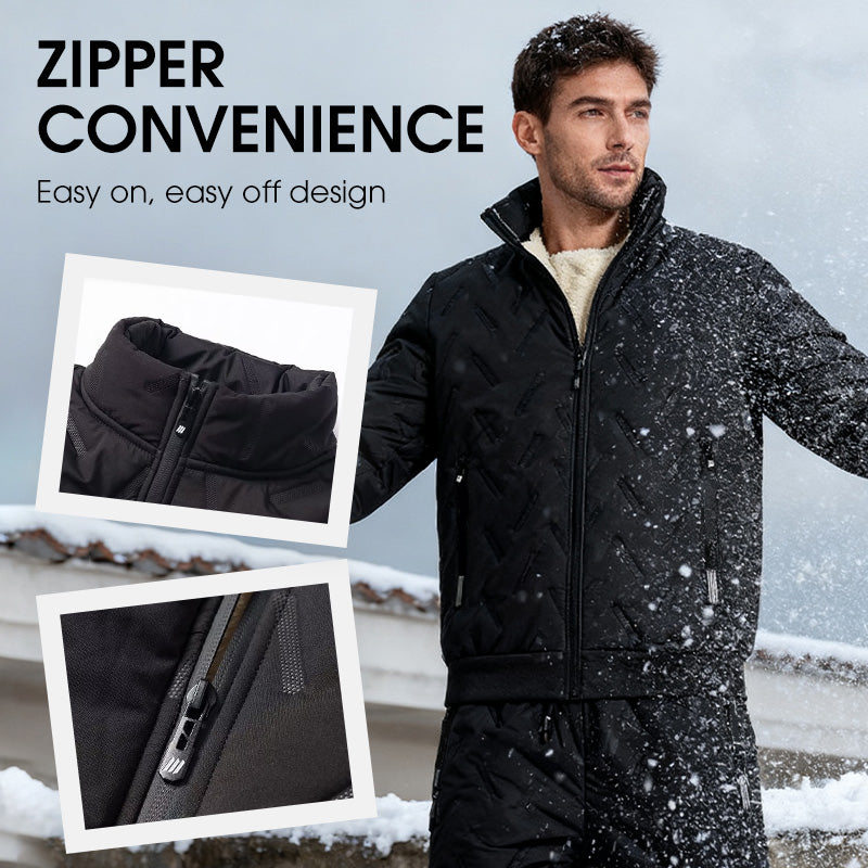 Men's Stylish Warm Jacket & Pants Two-Piece Set