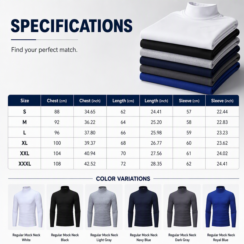 🎉The Lowest Price But The Best Quality!🔥Men's Slim Fit Mock Turtleneck Top