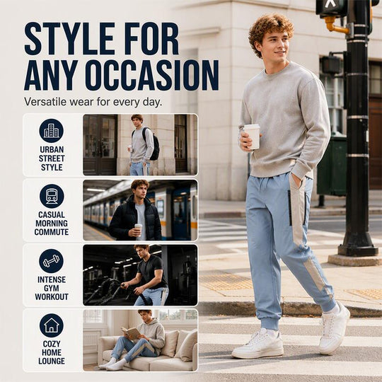 Men's Windproof Thermal Pants with Elastic Cuffs