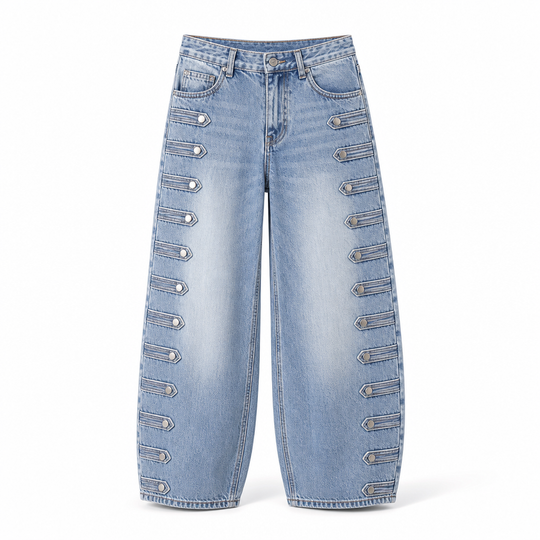 👖 Women's Retro High Waisted Curved Leg Jeans ✨ – 50% OFF | 30-Day Money-Back Guarantee