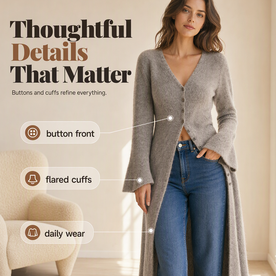 Women's Knit Long Open Front Cardigan