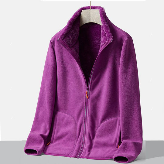 Faux Fleece Lined Casual Versatile Warm Jacket for Women