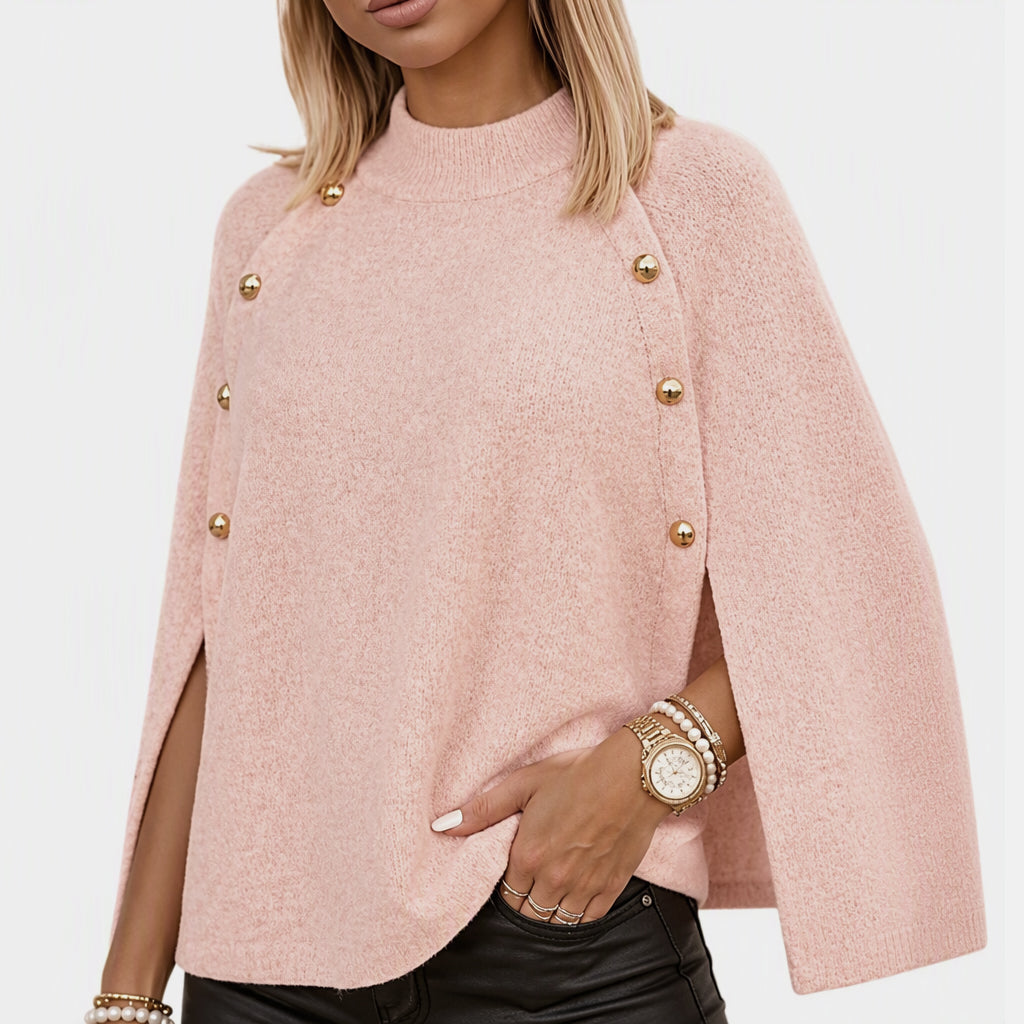 💖Black Friday Mega Deal – 50% off!💖 ☕️ Women's Buttoned Knit Cape Poncho Sweater