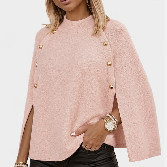💖Black Friday Mega Deal – 50% off!💖 ☕️ Women's Buttoned Knit Cape Poncho Sweater
