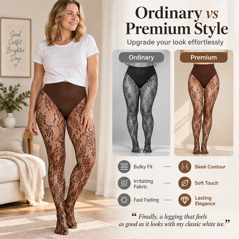 🍂Black Friday Sale:50% OFF🖤Lace Fishnet, Sexy & Chic – Women's High-Waist Shaping Stockings ✨