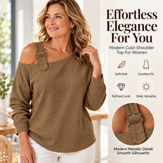 Women's Long Sleeve Asymmetric Off-Shoulder Top