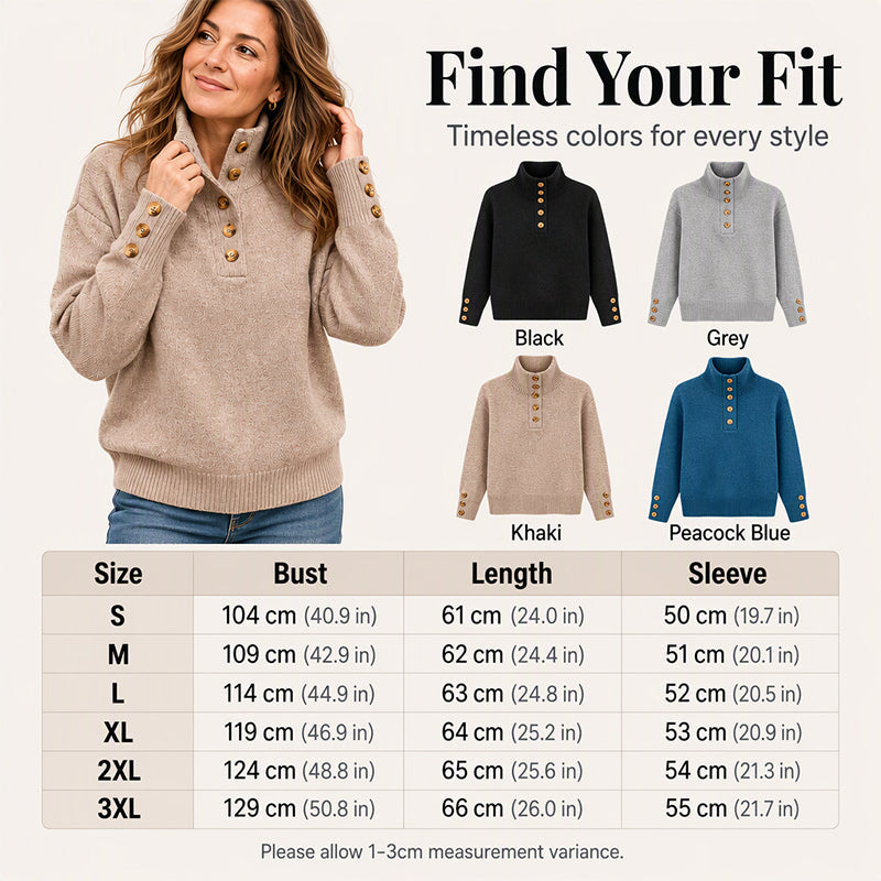 Women's Casual Stand Collar Knit Sweater