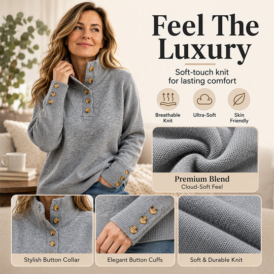 Women's Casual Stand Collar Knit Sweater
