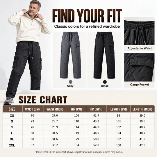 Men's Winter Plush-Lined Cargo Pants
