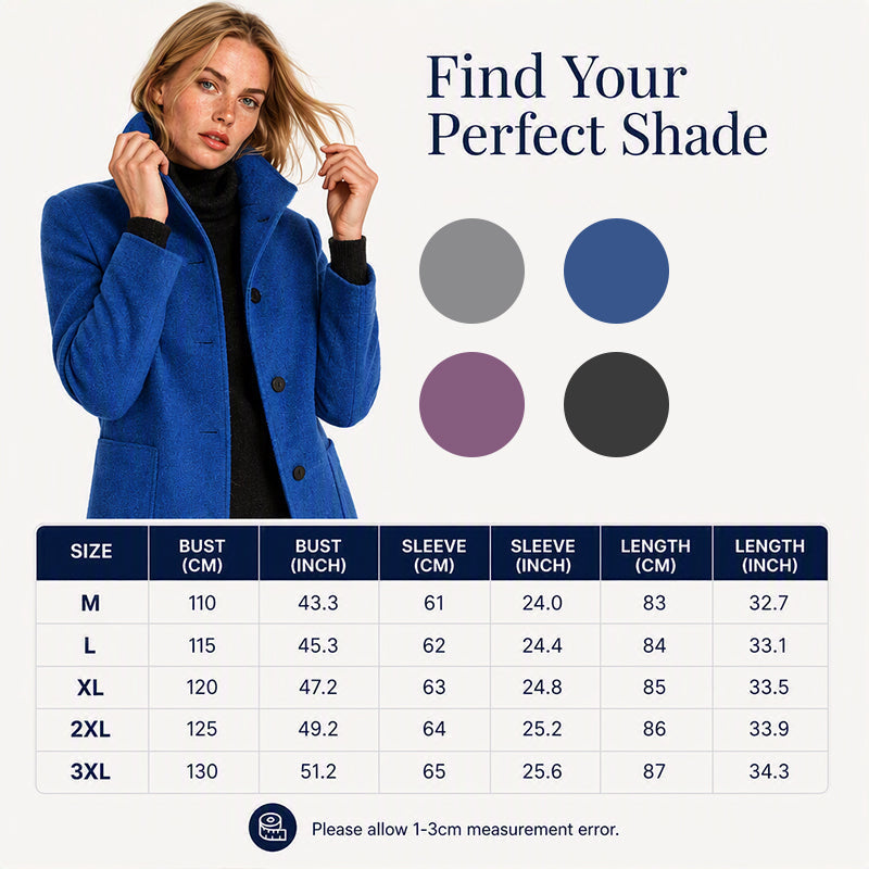 🧥 Timeless Charm, Warm Structured Elegance | Women's Vintage Stand Collar Woolen Coat