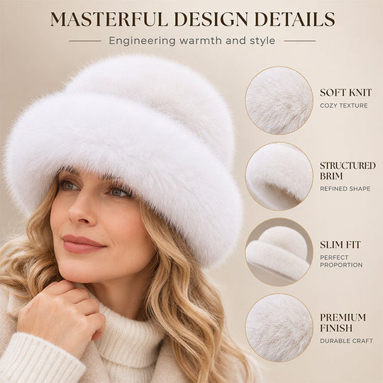 🎩 Plush Softness, Cozy Head Coverage | Women's Elegant Faux Fur Warm Hat