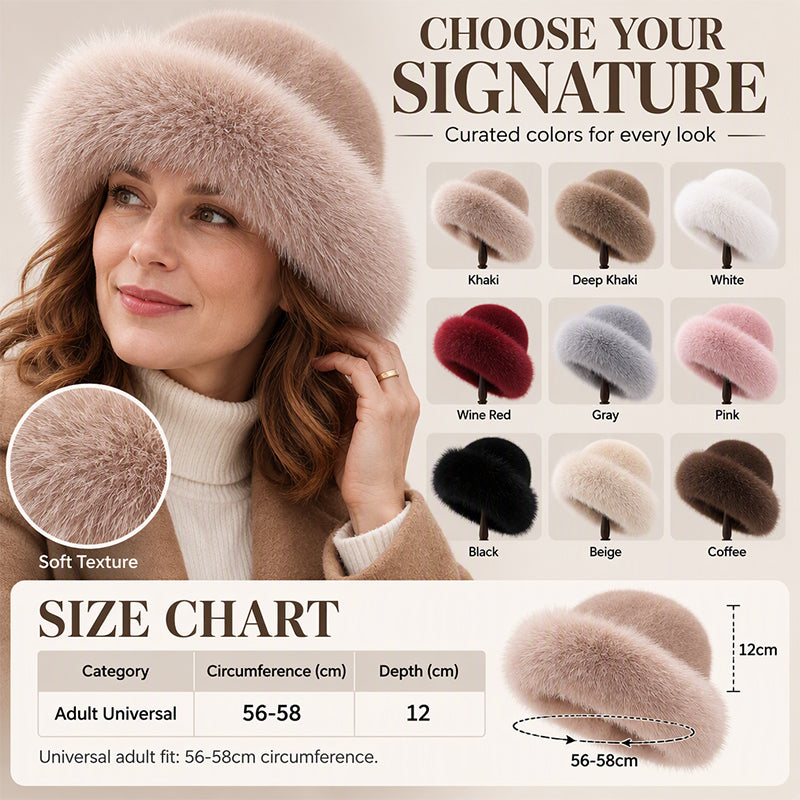 🎩 Plush Softness, Cozy Head Coverage | Women's Elegant Faux Fur Warm Hat