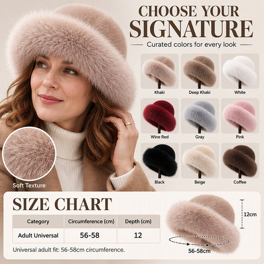 🎩 Plush Softness, Cozy Head Coverage | Women's Elegant Faux Fur Warm Hat