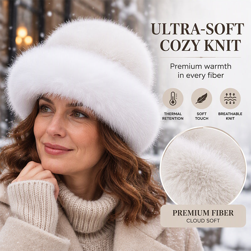 🎩 Plush Softness, Cozy Head Coverage | Women's Elegant Faux Fur Warm Hat