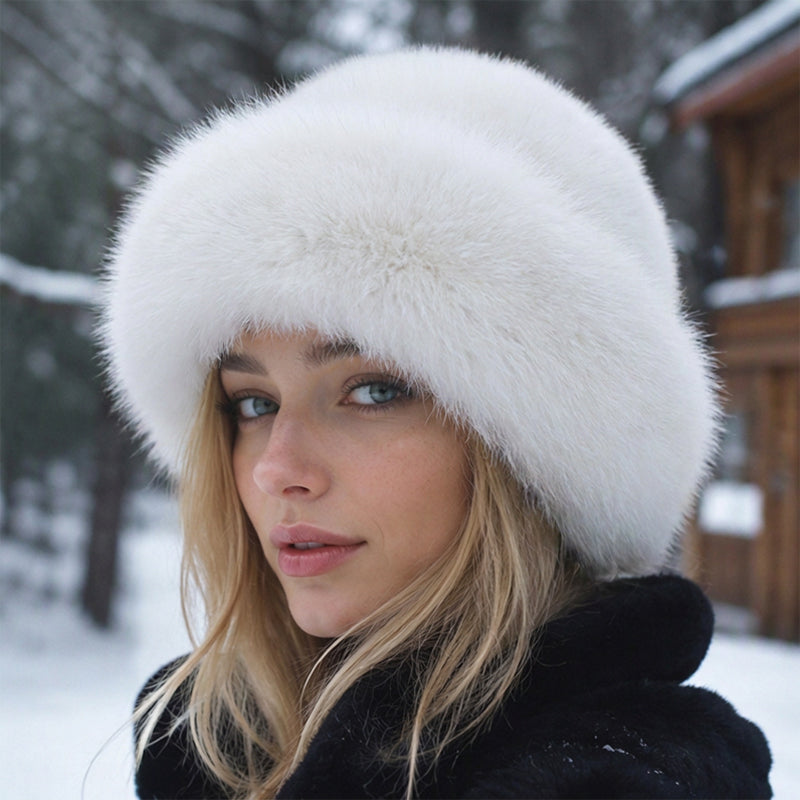 🎩 Plush Softness, Cozy Head Coverage | Women's Elegant Faux Fur Warm Hat