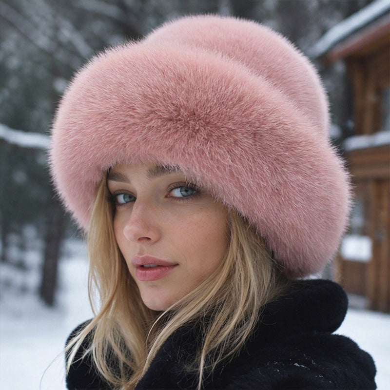 🎩 Plush Softness, Cozy Head Coverage | Women's Elegant Faux Fur Warm Hat