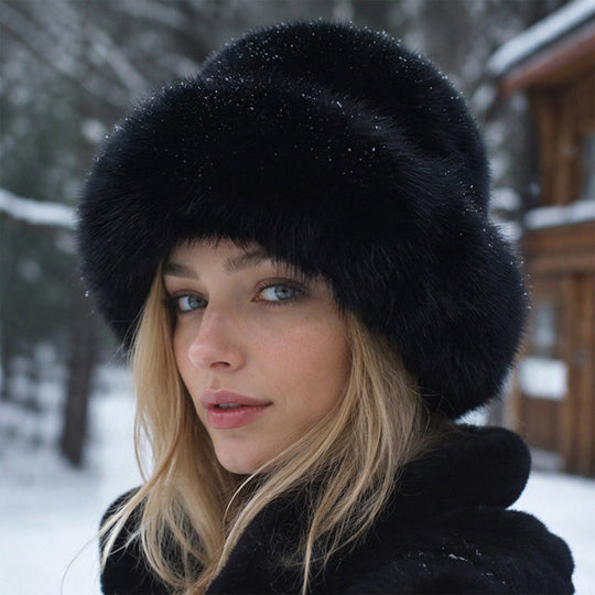 🎩 Plush Softness, Cozy Head Coverage | Women's Elegant Faux Fur Warm Hat