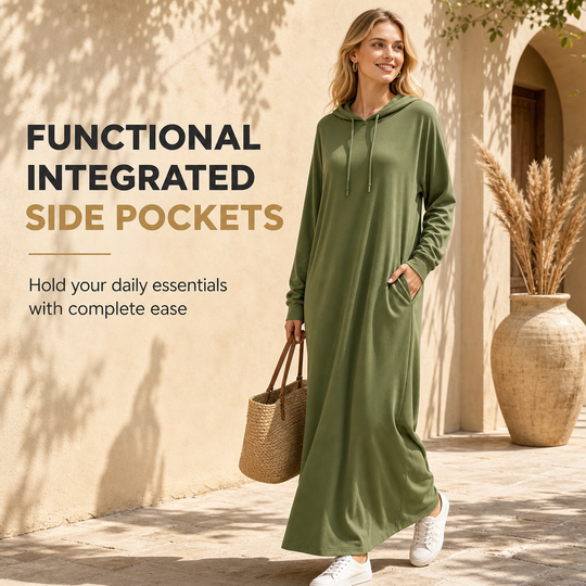 Women's Solid Color Casual Hooded Dress
