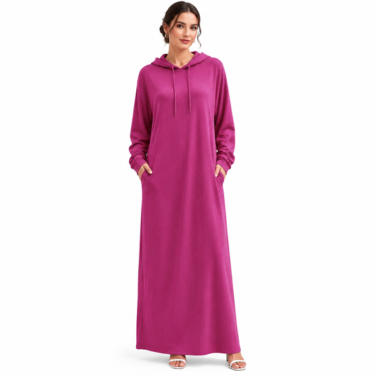 Women's Solid Color Casual Hooded Dress