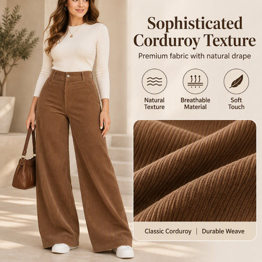 Women's Casual Corduroy Wide-Leg Pants