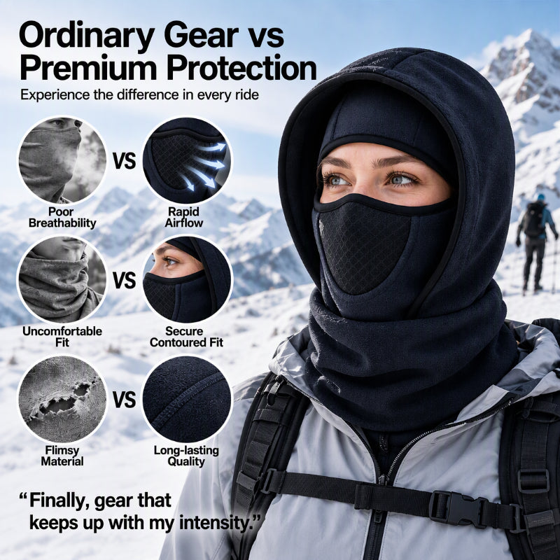 ❄️ Wind-Blocking Warmth, Full Face & Neck Coverage | Windproof Thermal Balaclava Face Mask