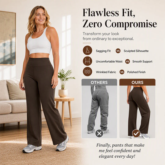 ❤️‍🔥Women's High-Waisted Wide-Leg Yoga Pants — High Elasticity & Wrinkle Resistant 👖