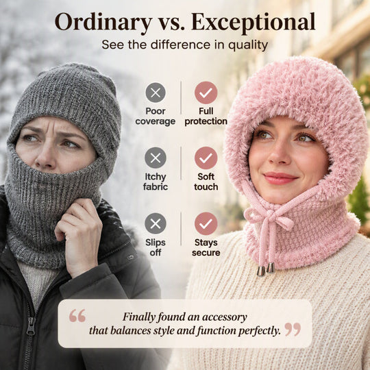 🧶 Full Face & Neck Coverage, Toasty Core Warmth | Women's Outdoor Warm Knitted Balaclava Hat