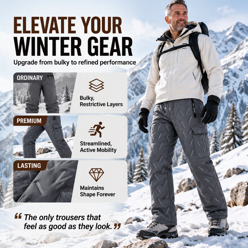 🏕️ Clean Cargo Look, Toasty Lined Comfort | Men's Winter Plush-Lined Cargo Pants