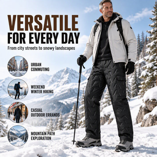 🏕️ Clean Cargo Look, Toasty Lined Comfort | Men's Winter Plush-Lined Cargo Pants