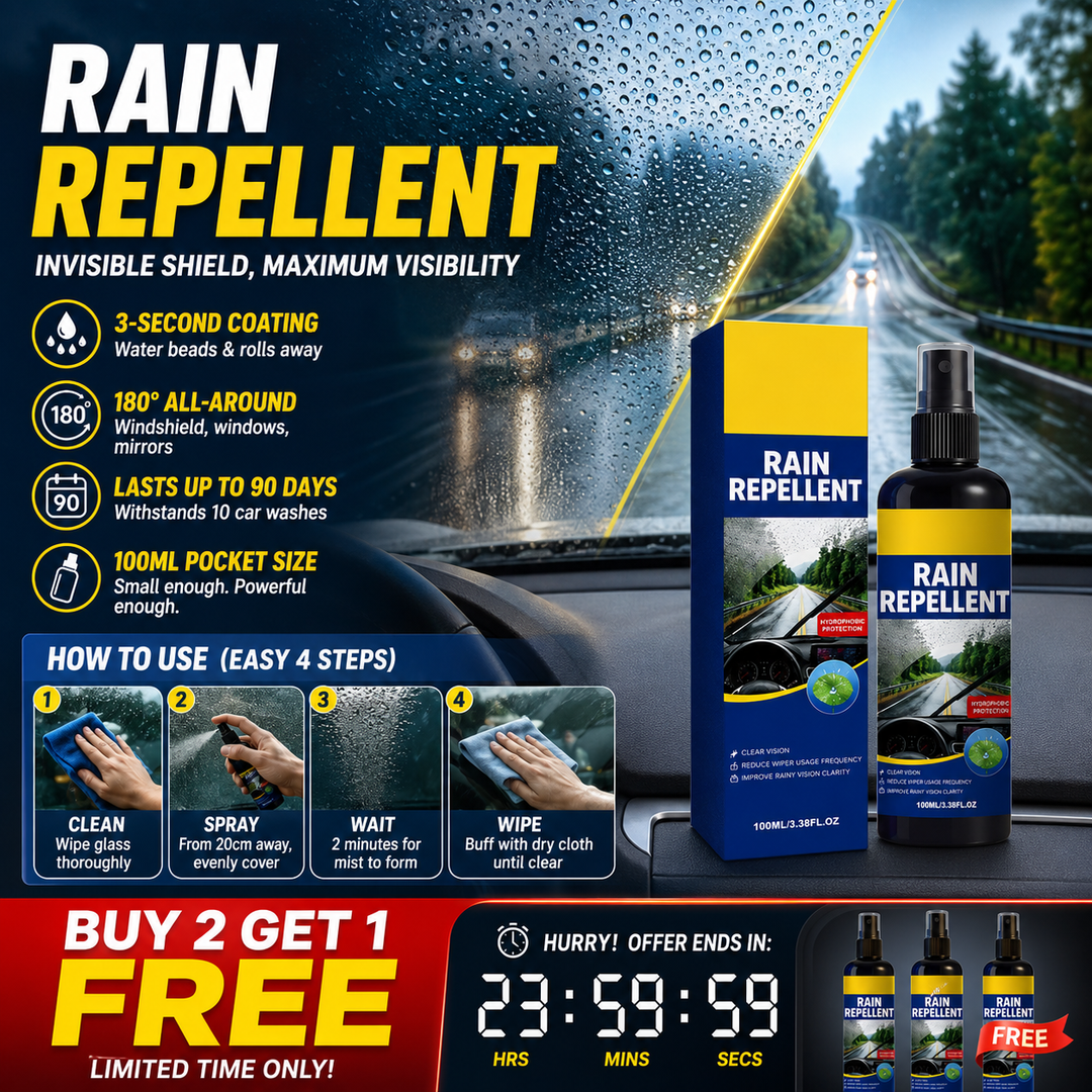 🏆 Last Day Special Price £9.99 ! 🔥Buy 2 Get 1 Free🎁Crystal Clear Windshield Rain Repellent Spray